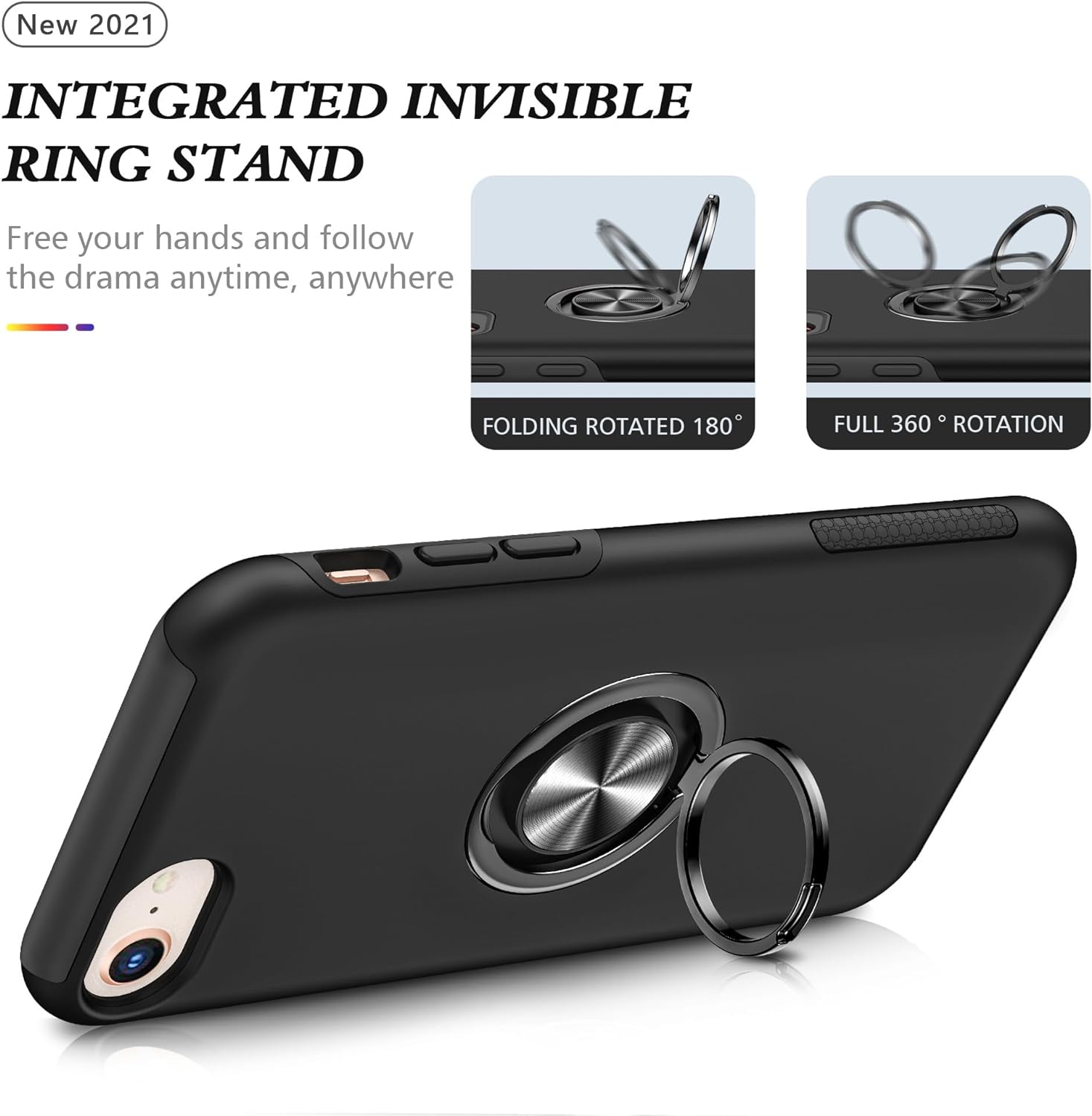 Étui hybride magnétique avec anneau invisible pour iPhone 7 Plus / 8 Plus Étui hybride magnétique avec anneau invisible pour iPhone 7 Plus / 8 Plus